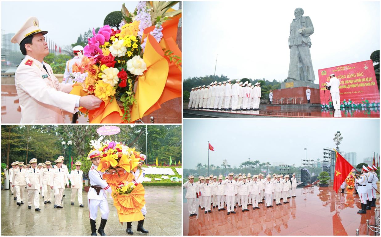 Công an tỉnh Nghệ An dâng hoa, dâng hương tưởng niệm Chủ tịch Hồ Chí Minh