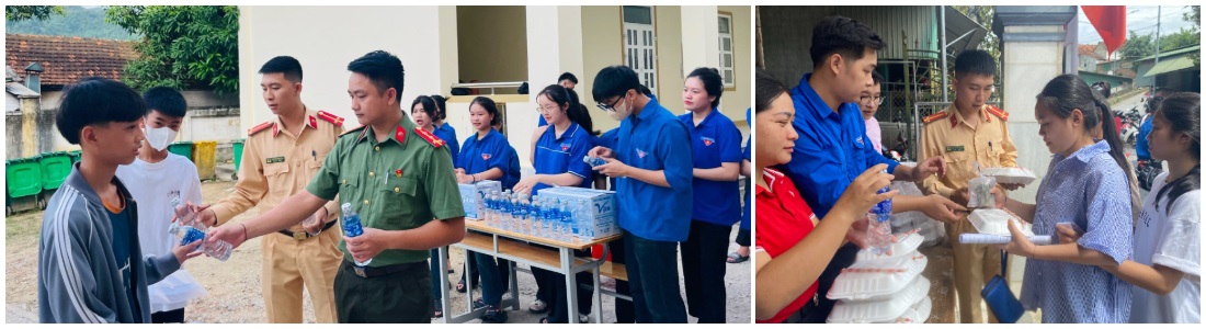 Công an huyện Tương Dương hỗ trợ tìm nơi ăn, nghỉ cho học sinh trong hai ngày dự thi để các em an tâm làm bài thi
