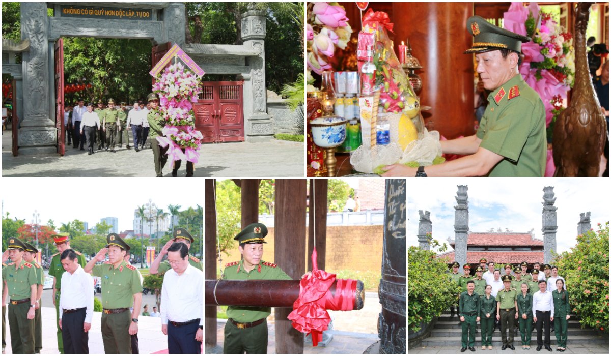 Đoàn đại biểu Bộ Công an dâng hoa, dâng hương tưởng niệm Chủ tịch Hồ Chí Minh và các anh hùng liệt sĩ