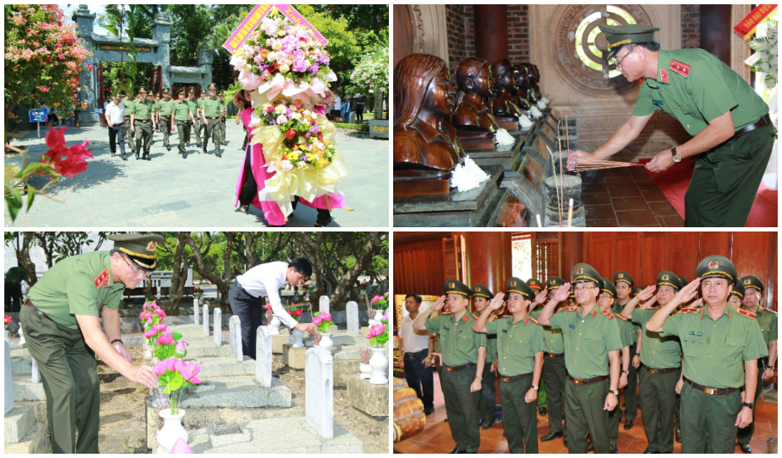 Cục An ninh chính trị nội bộ, Bộ Công an dâng hoa, dâng hương tri ân Anh hùng liệt sĩ tại các di tích lịch sử tỉnh Nghệ An