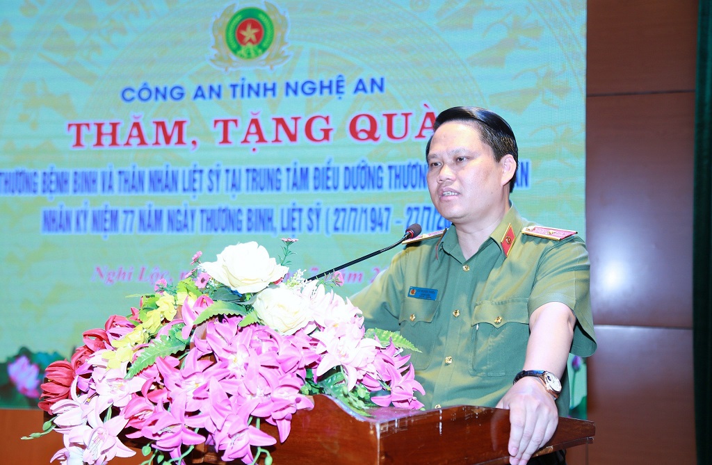 Thiếu tướng Bùi Quang Thanh, Giám đốc Công an tỉnh gửi lời tri ân sâu sắc đến các thương binh, bệnh binh và thân nhân liệt sĩ