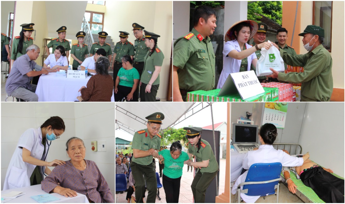 Đoàn công tác khám bệnh, cấp phát thuốc miễn phí người dân là đối tượng chính sách trên địa bàn xã Sơn Hải, huyện Quỳnh Lưu