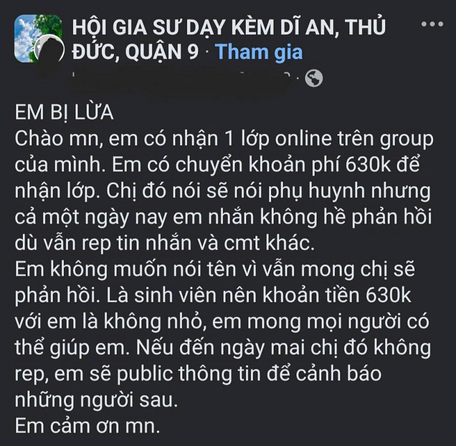 Các đối tượng lừa đảo thường tạo trang website tuyển dụng giả mạo hoặc tham gia vào các hội nhóm việc làm để tìm “con mồi” (ảnh chụp màn hình)