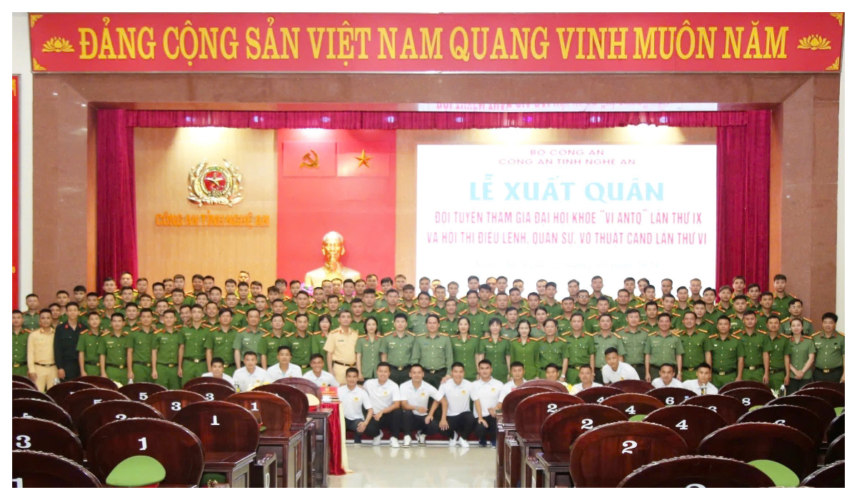 Lễ xuất quân đội tuyển Công an tỉnh Nghệ An tham gia Đại hội khỏe 