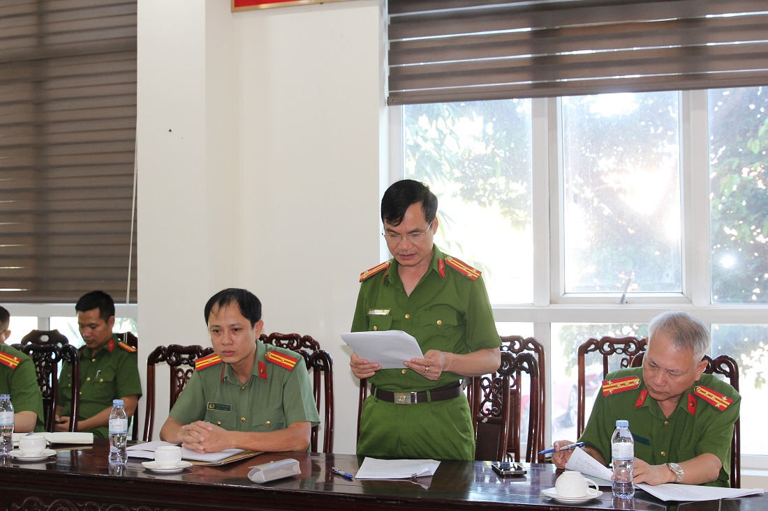 Lãnh đạo Văn phòng Cơ quan Cảnh sát điều tra phát biểu tại Hội nghị