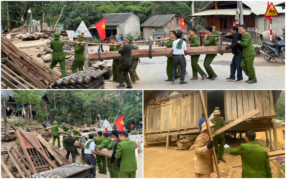 Công an huyện Kỳ Sơn hỗ trợ người dân di dời tài sản đến khu tái định cư mới