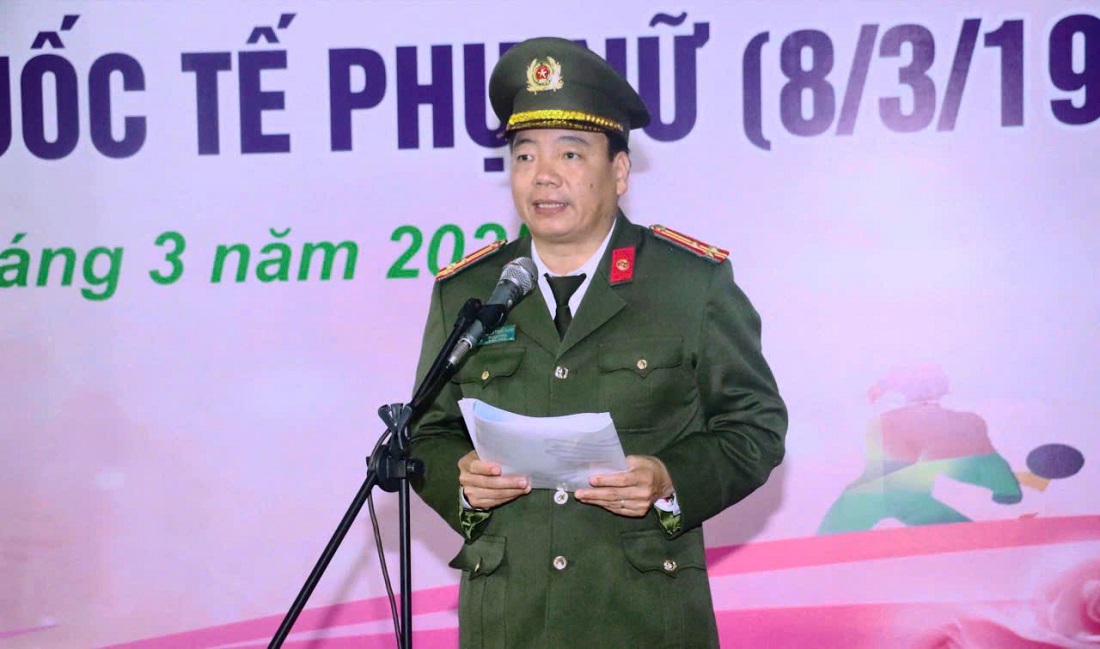 Đồng chí Thượng tá Nguyễn Trọng Khanh, Trưởng phòng Công tác chính trị phát biểu bế mạc giải đấu