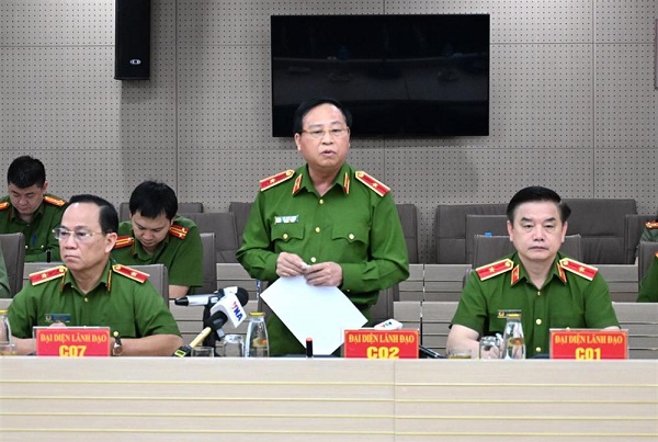 Thiếu tướng Tô Cao Lanh, Phó Cục trưởng Cục Cảnh sát điều tra tội phạm về trật tự xã hội, Bộ Công an phát biểu tại Họp báo