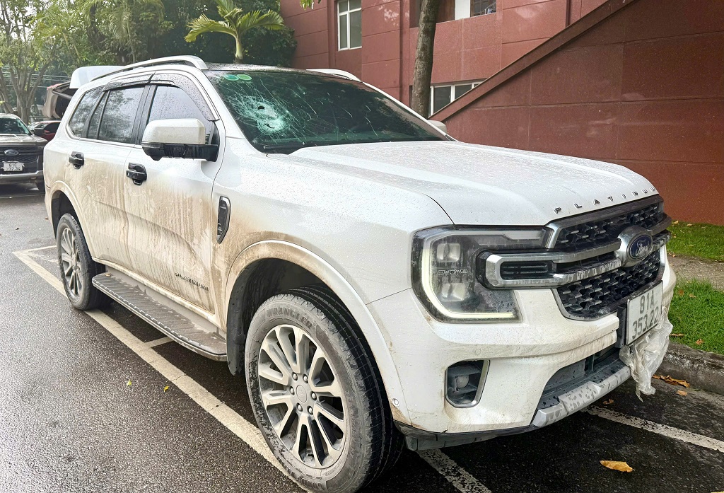 Một trong 2 chiếc xe sử dụng để vận chuyển pháo nổ.