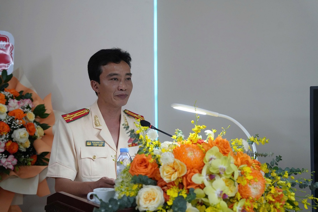 Đồng chí Thượng tá Phạm Ngọc Cảnh, Trưởng phòng Hồ sơ phát biểu