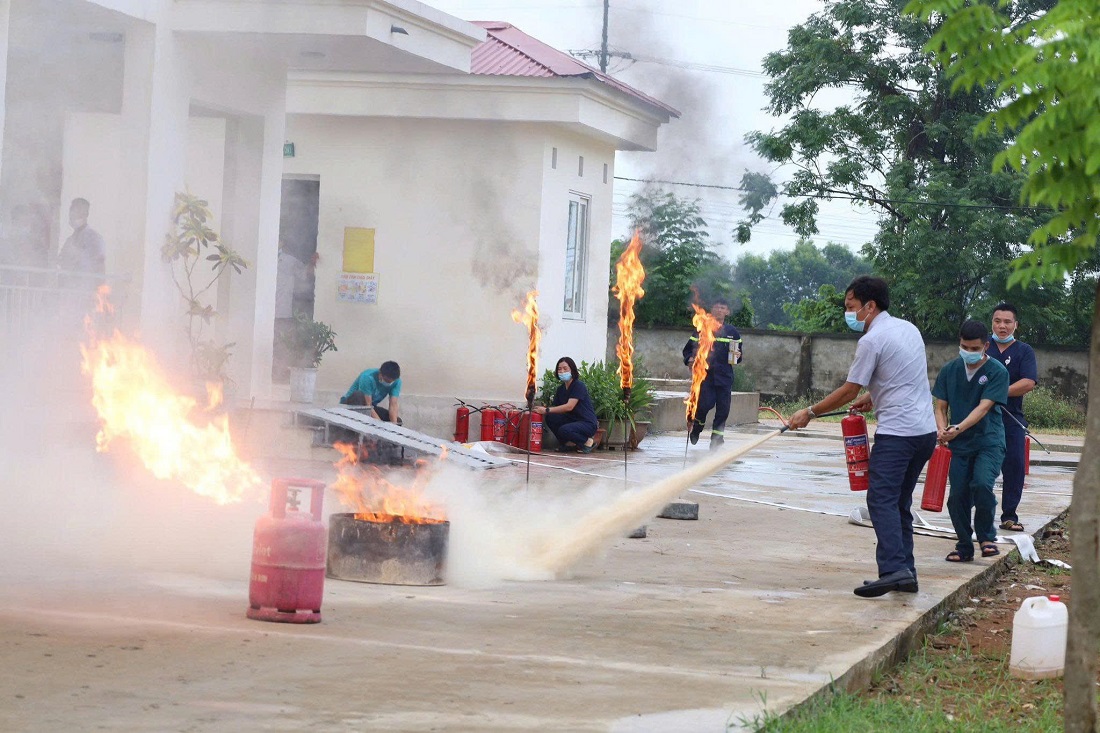 Diễn tập tình huống cháy giả định - phản ứng nhanh, xử lý gọn