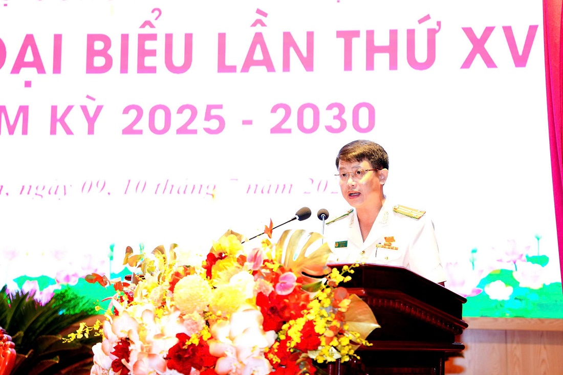 Đồng chí Thượng tá Đinh Anh Dũng, Ủy viên Ban Thường vụ khóa XIV, Trưởng phòng Tổ chức cán bộ tuyên bố lý do, giới thiệu đại biểu, khai mạc Đại hội phiên trù bị