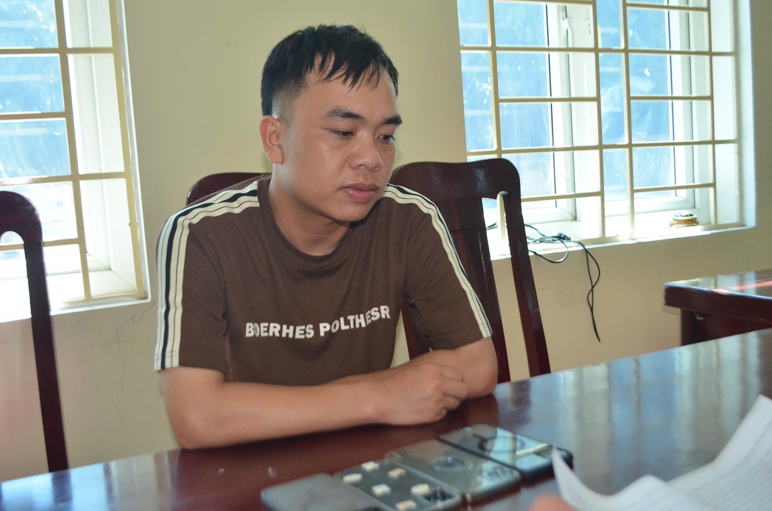 Đối tượng Nguyễn Văn Hiếu tại cơ quan Công an