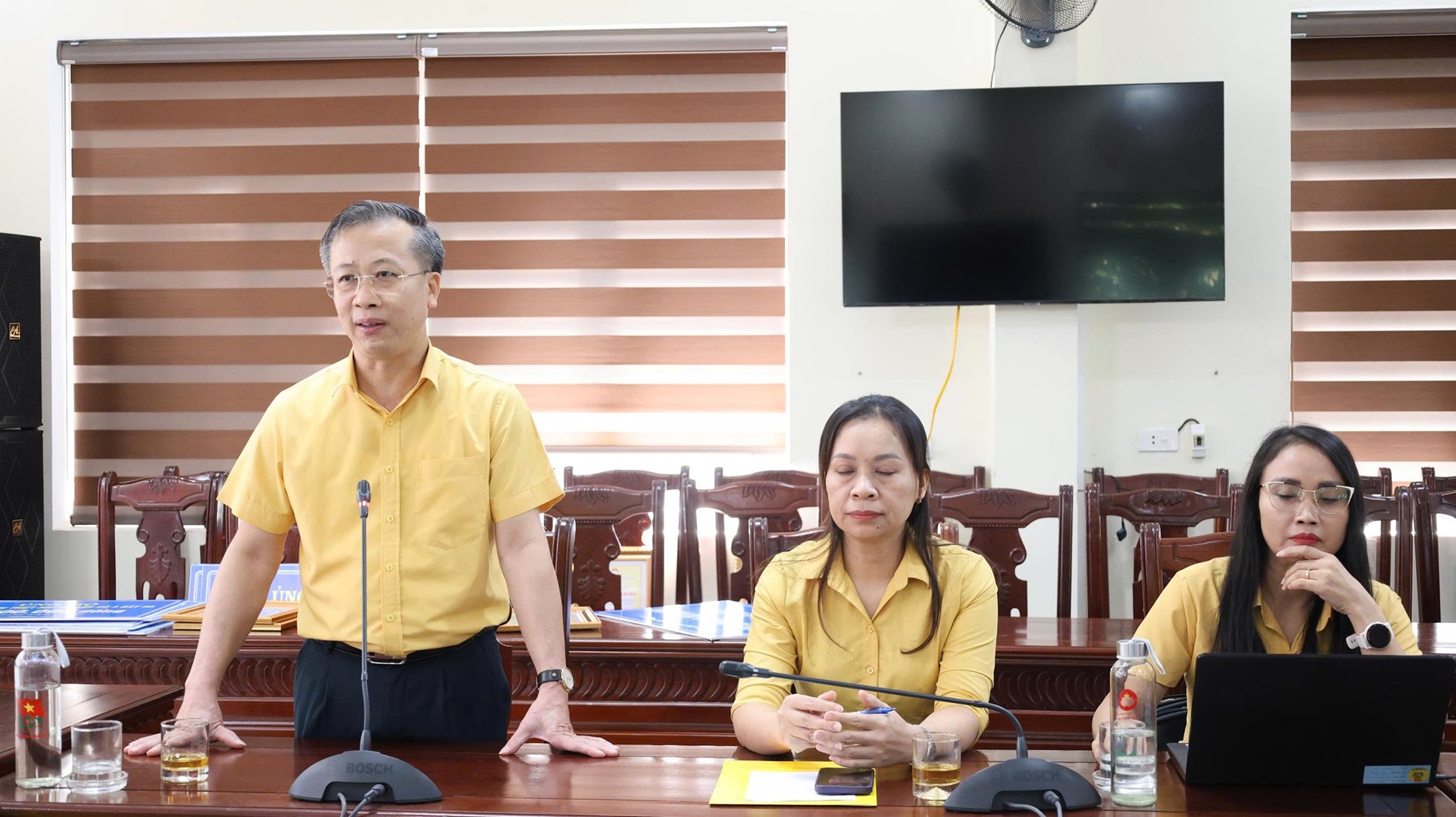 Đồng chí Nguyễn Đức Thành, Phó Chủ tịch Ủy ban Mặt trận tổ quốc Việt Nam tỉnh Nghệ An tỉnh phát biểu cảm ơn Đảng ủy, Ban giám đốc và toàn thể lực lượng Công an tỉnh Đồng Nai; đồng thời khẳng định sẽ chuyển nguồn hỗ trợ đến đúng đối tượng và sớm nhất cho người dân bị ảnh hưởng