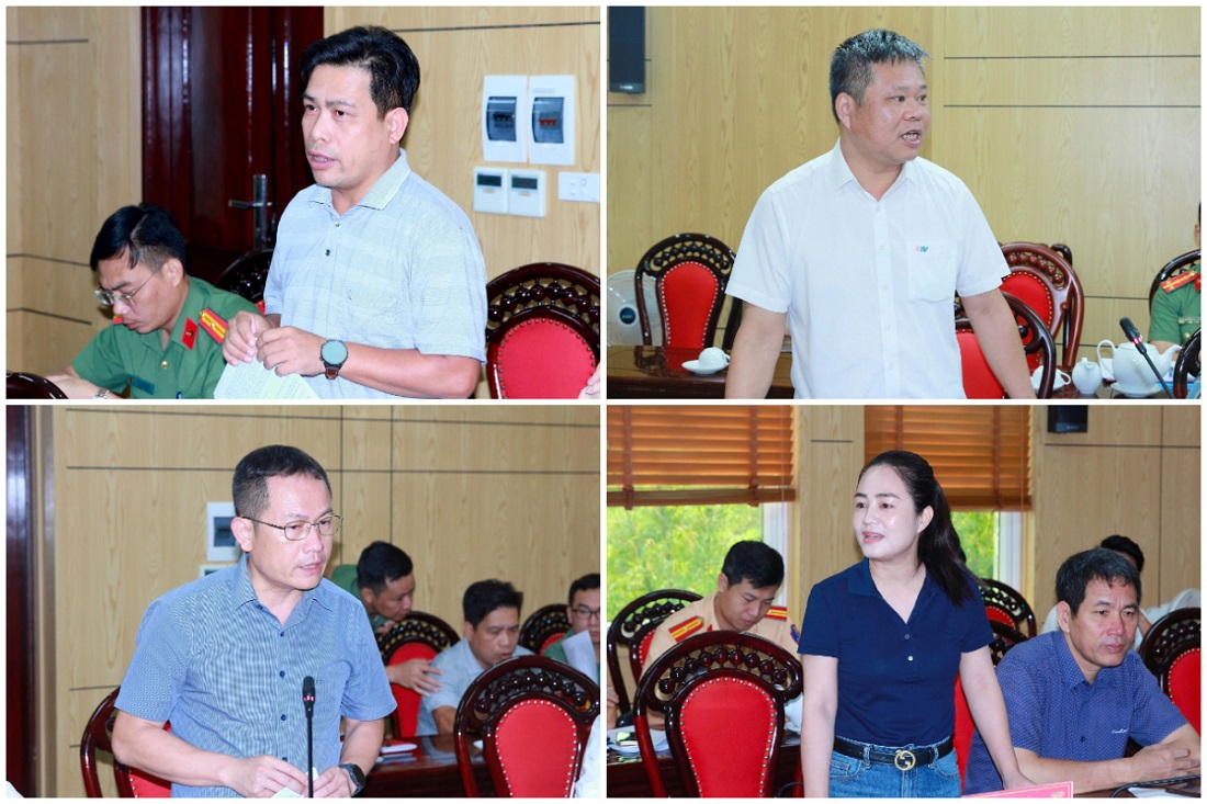 Đại diện lãnh đạo các đơn vị trong Công an tỉnh phát biểu