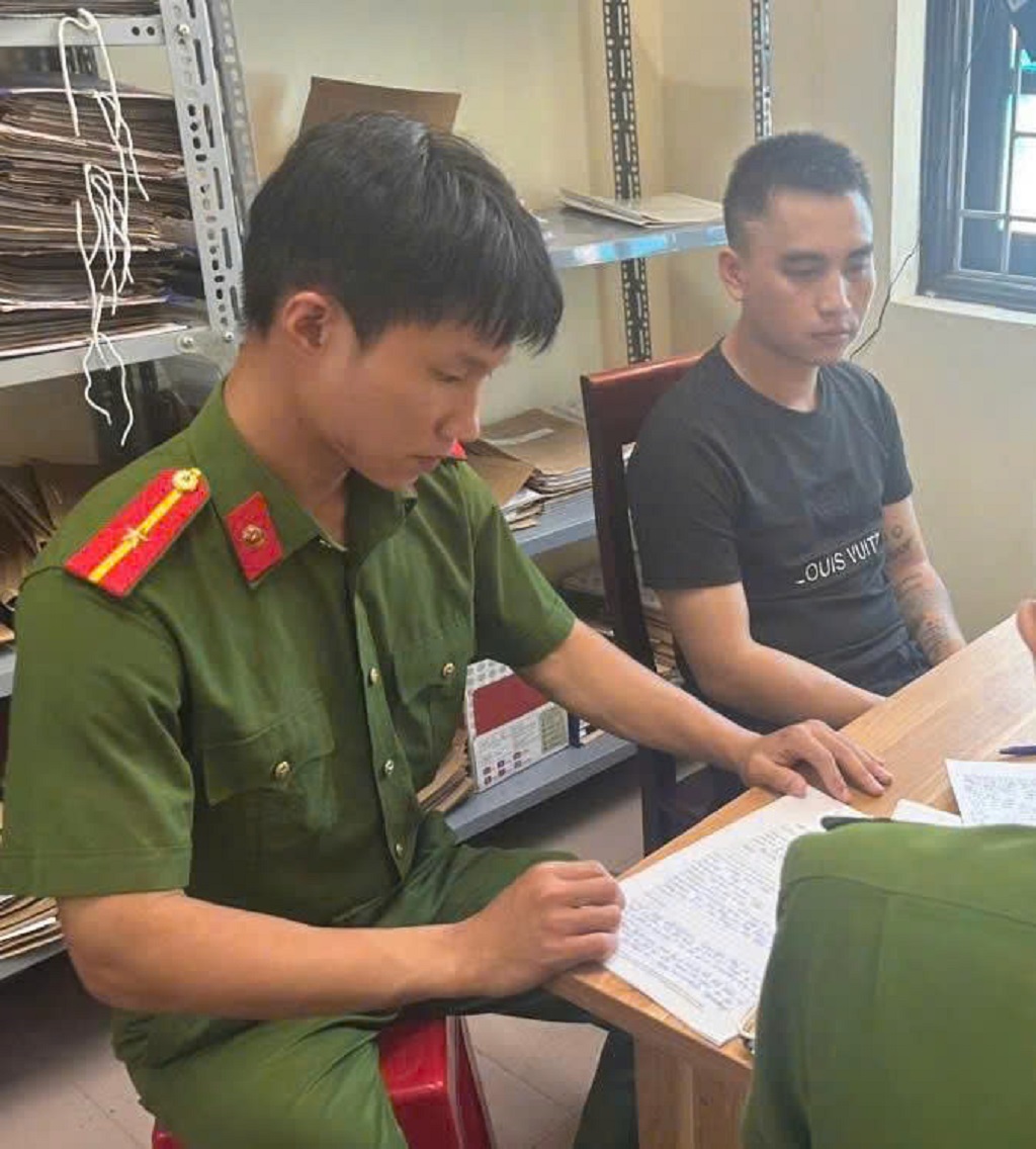 Đối tượng Lương Ngọc Thảo tại cơ quan Công an