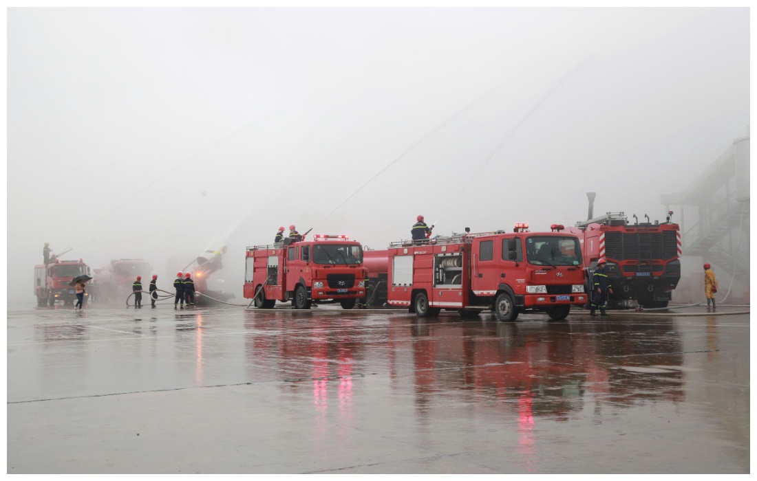 Thực tập phương án chữa cháy và cứu nạn, cứu hộ cấp tỉnh năm 2025 tại Cảng hàng không quốc tế Vinh