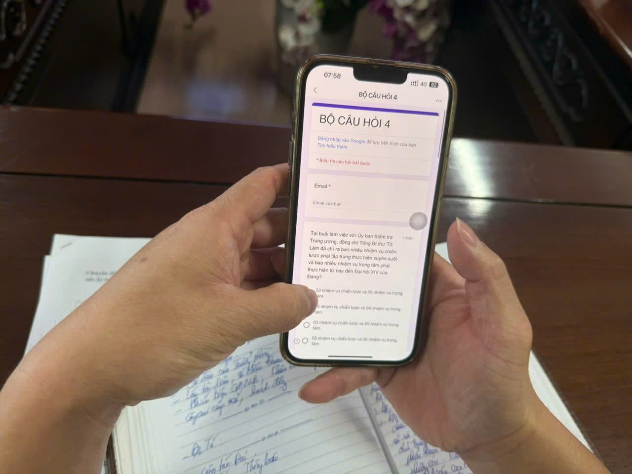 Việc tổ chức thi trắc nghiệm tạo sự hứng thú và tính tương tác cao