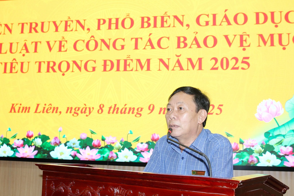 Đại diện Lãnh đạo Khu Di tích Kim Liên phát biểu tại chương trình