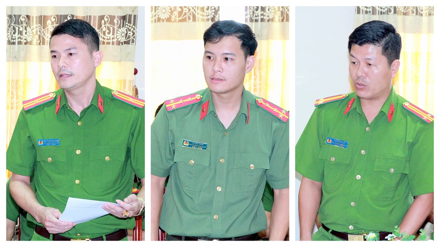 Lãnh đạo Công an xã Diễn Châu phát biểu ý kiến