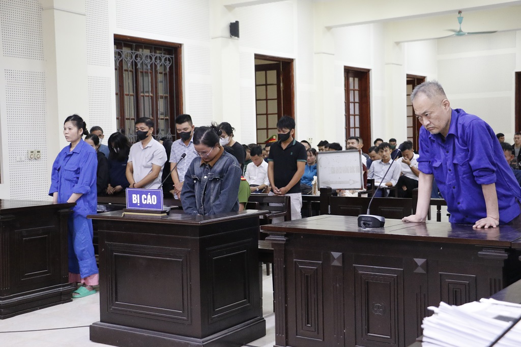 Các bị cáo tại phiên tòa