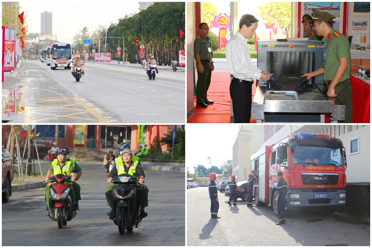 Chùm ảnh: Công an Nghệ An đảm bảo an toàn Đại hội đại biểu Đảng bộ tỉnh Nghệ An lần thứ XX