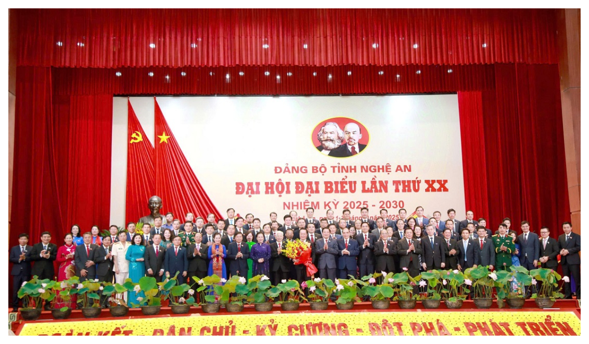Khai mạc trọng thể Đại hội đại biểu Đảng bộ tỉnh Nghệ An lần thứ XX, nhiệm kỳ 2025 - 2030