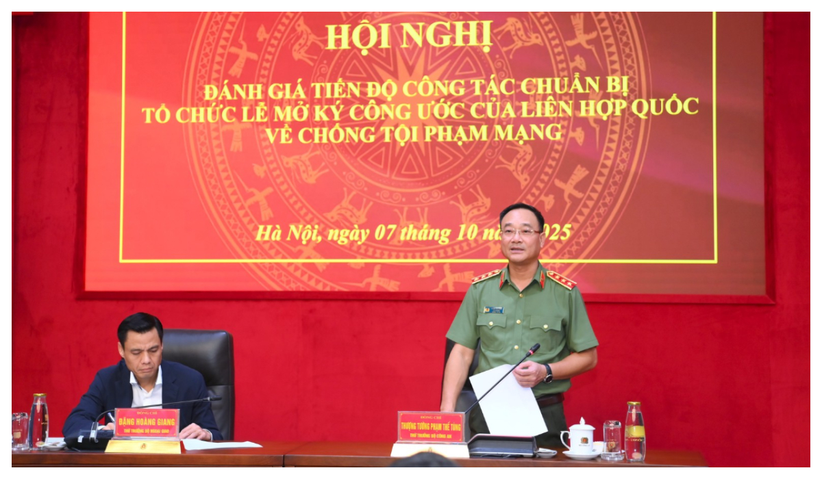 Hội nghị đánh giá tiến độ công tác chuẩn bị tổ chức Lễ mở ký Công ước của Liên hợp quốc về chống tội phạm mạng