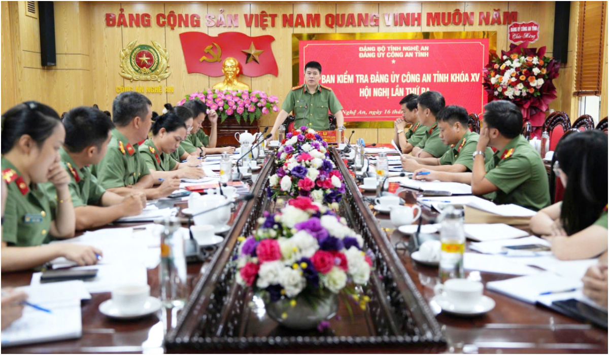 Ủy ban Kiểm tra Đảng ủy Công an tỉnh khóa XV tổ chức Hội nghị lần thứ ba