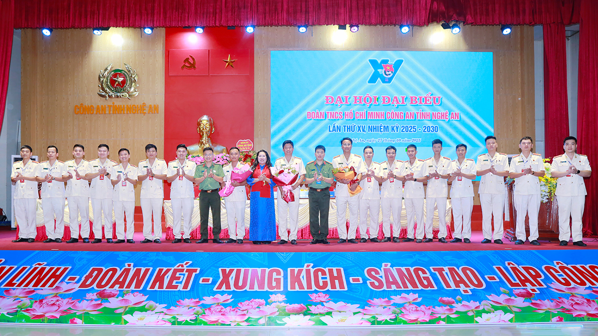 Đại hội đại biểu Đoàn Thanh niên Công an tỉnh lần thứ XV, nhiệm kỳ 2025 - 2030 thành công tốt đẹp