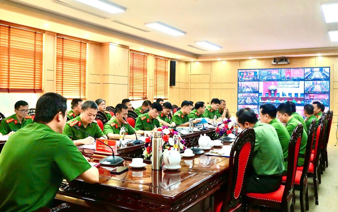 Tại điểm cầu Công an tỉnh Nghệ An