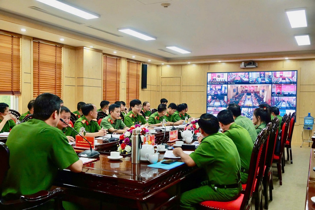 Tại điểm cầu Công an tỉnh Nghệ An