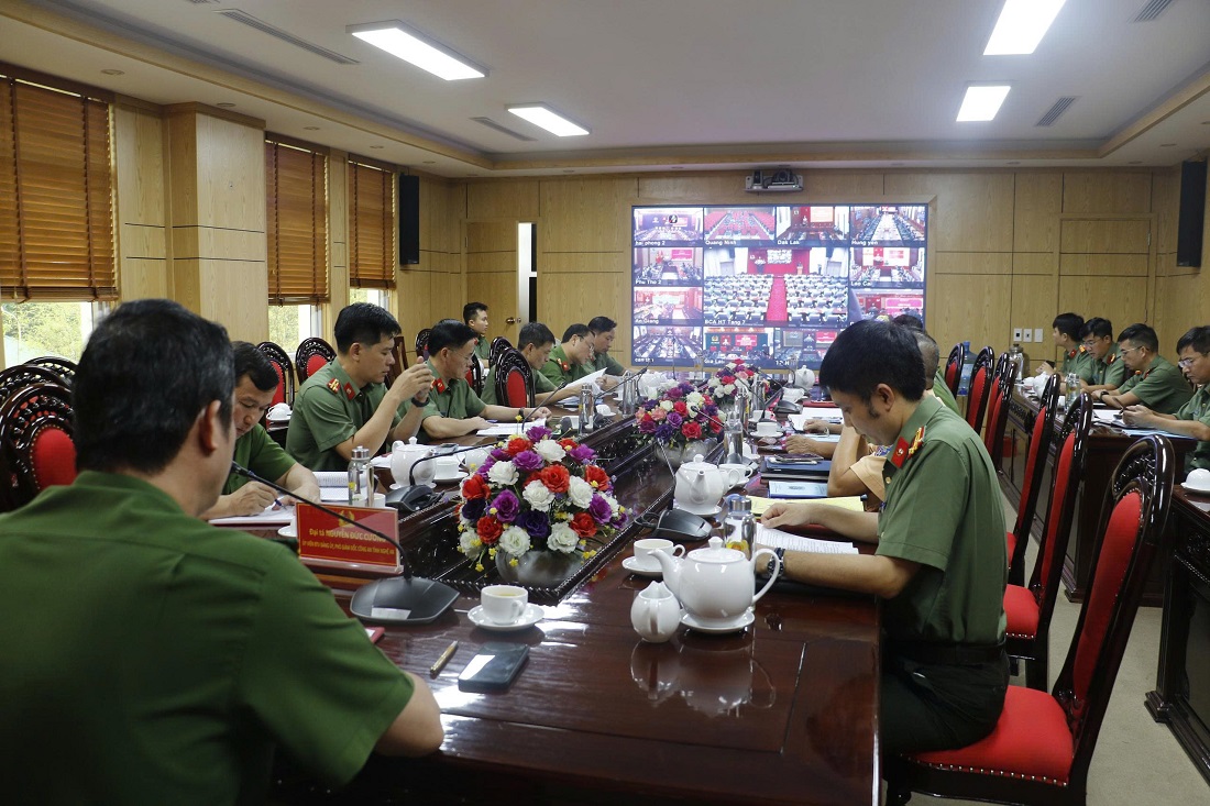 Tại điểm cầu Công an tỉnh Nghệ An