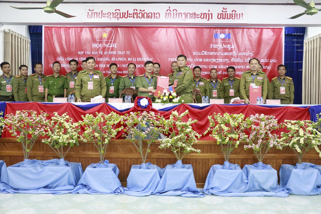 Công an tỉnh Nghệ An và Công an tỉnh Xiêng Khoảng ký Biên bản hợp tác bảo đảm ANTT năm 2026