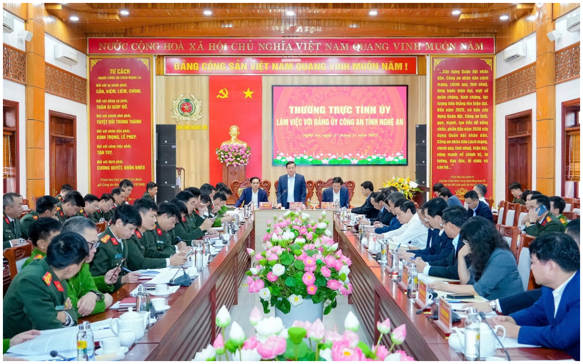 Thường trực Tỉnh ủy làm việc với Đảng ủy Công an tỉnh