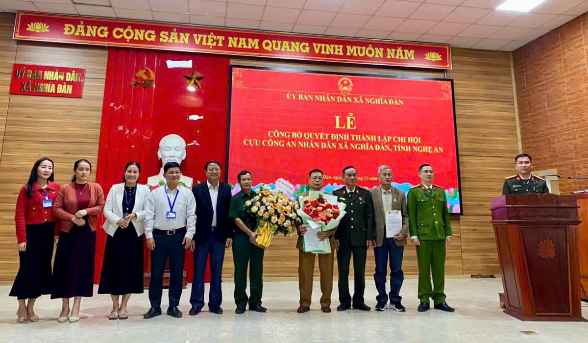 Tổ chức lễ công bố quyết định thành lập Hội Cựu Công an nhân dân xã Nghĩa Đàn