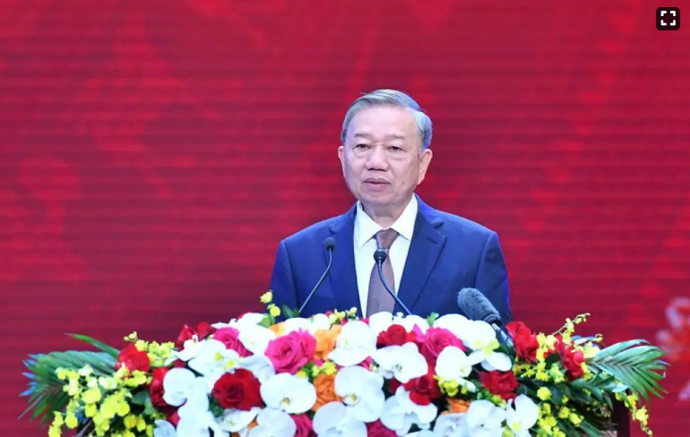 Tổng Bí thư Tô Lâm phát biểu trong buổi gặp mặt các nhà giáo, cán bộ quản lý giáo dục nhân ngày Nhà giáo Việt Nam ngày 18/11/2024