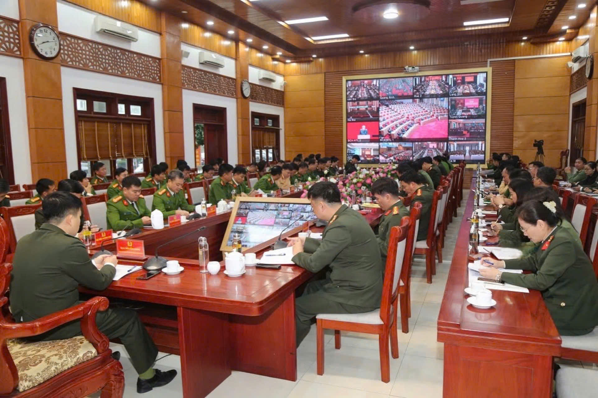 Toàn cảnh Hội nghị tại điểm cầu Công an tỉnh Nghệ An