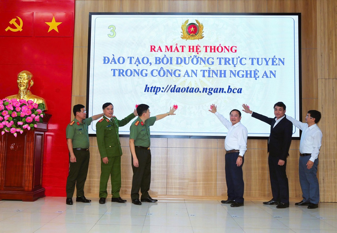 Ra mắt hệ thống đào tạo, bồi dưỡng trực tuyến trong Công an tỉnh Nghệ An