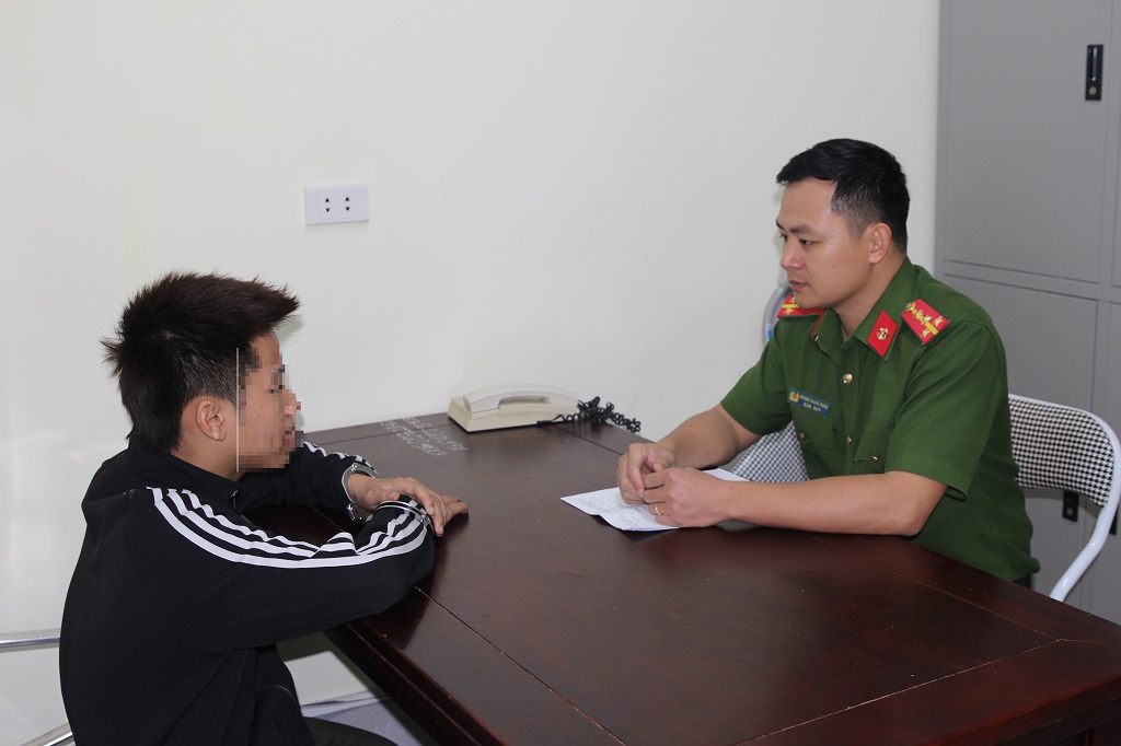 Đối tượng Đ.H.M. tại Cơ quan Công an