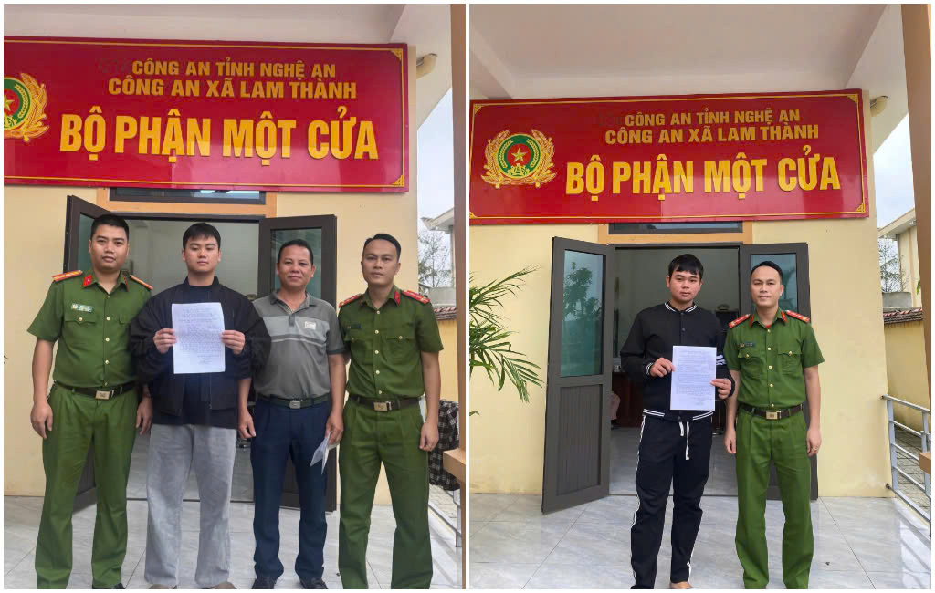 Nhiều công dân xã Lam Thành viết đơn tình nguyện tham gia nghĩa vụ Công an nhân dân