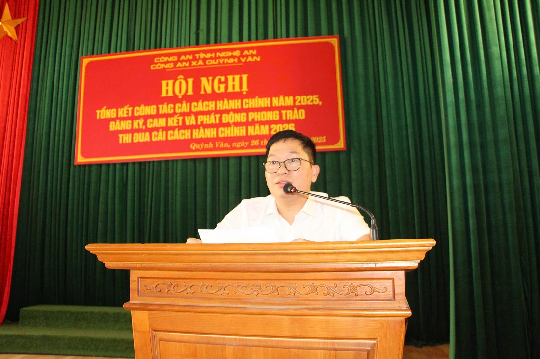 Lãnh đạo UBND xã Quỳnh Văn phát biểu 