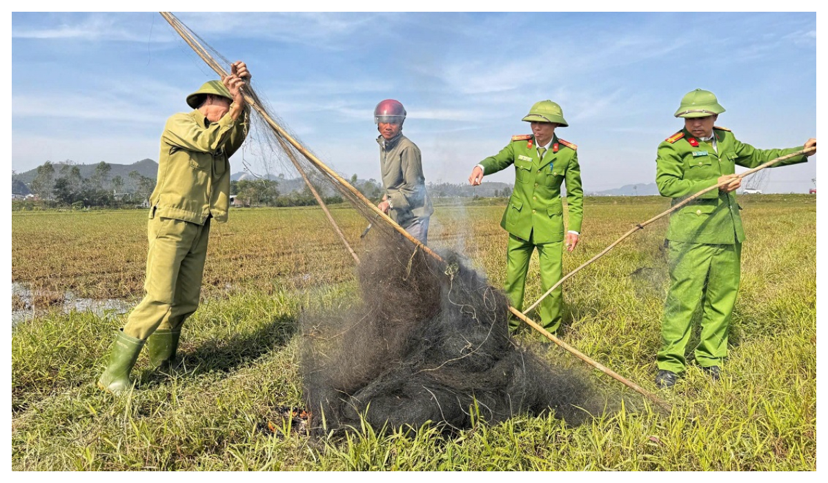 Công an xã tăng cường các biện pháp bảo vệ chim trời