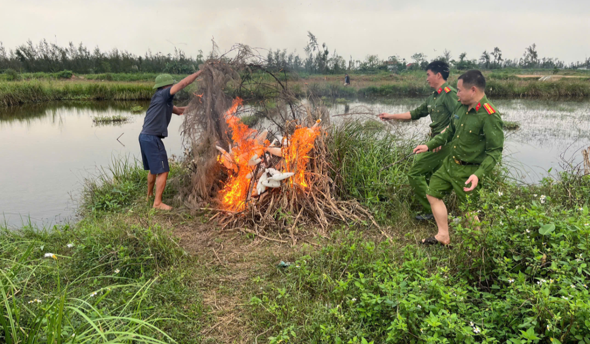 Công an xã An Châu ra quân tuyên truyền, xử lý vi phạm về bảo tồn chim hoang dã
