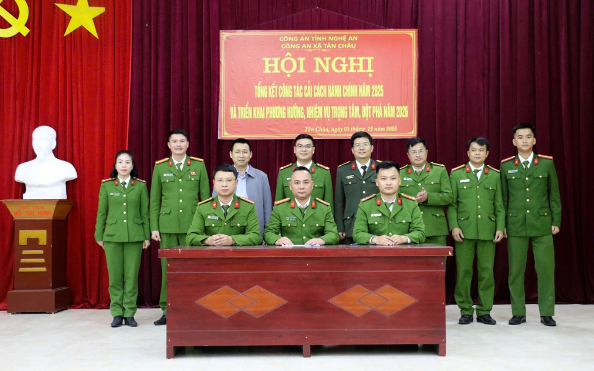 Công an xã Tân Châu tổng kết công tác cải cách hành chính năm 2025