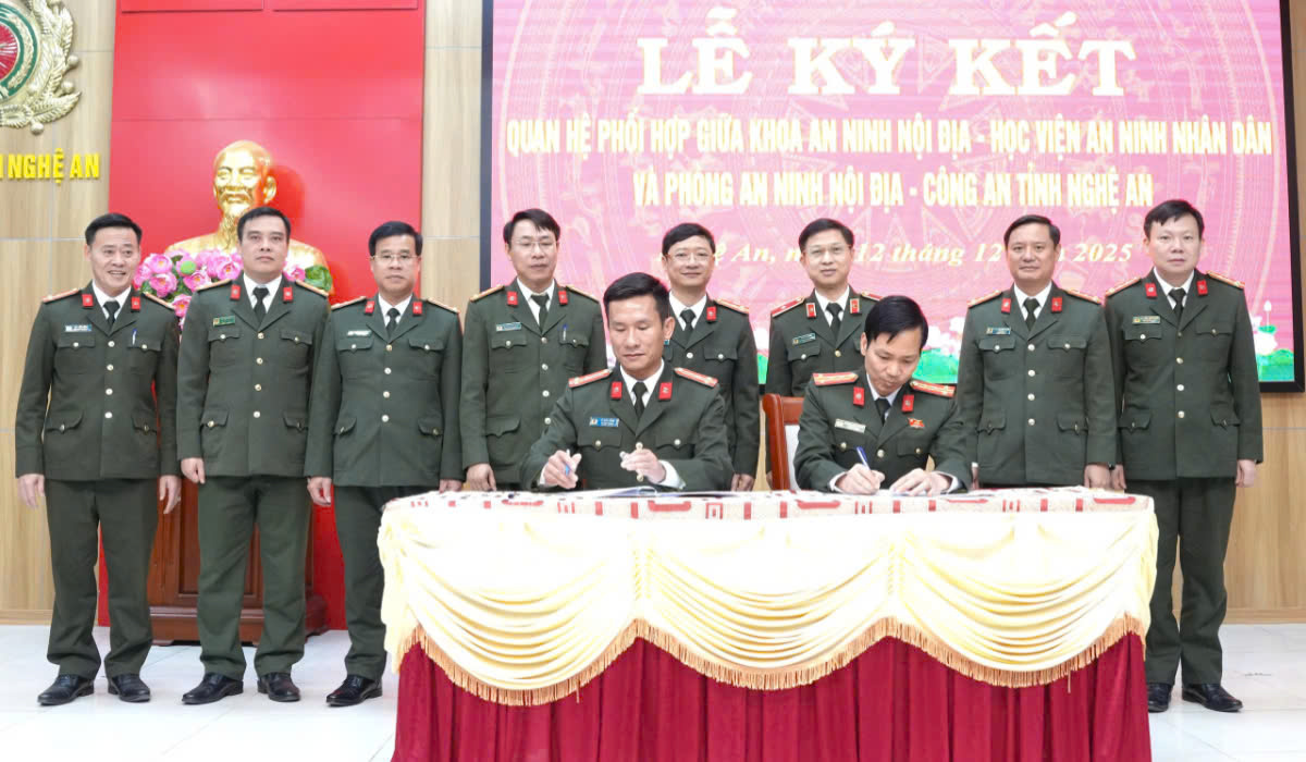 Tăng cường mối quan hệ phối hợp giữa Học viện An ninh nhân dân và Công an tỉnh Nghệ An