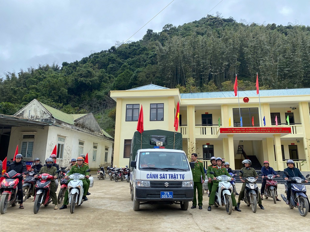 Công an xã Mường Lống tổ chức Lễ ra quân đợt cao điểm bảo đảm ANTT