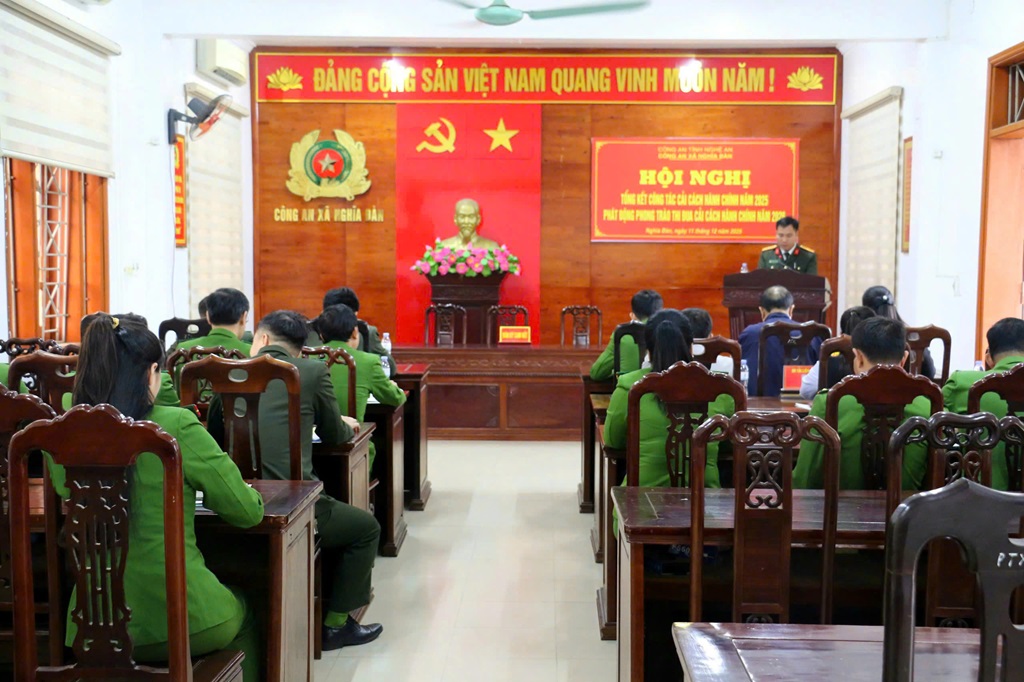 Công an xã Nghĩa Đàn tổ chức Hội nghị tổng kết công tác cải cách hành chính năm 2025