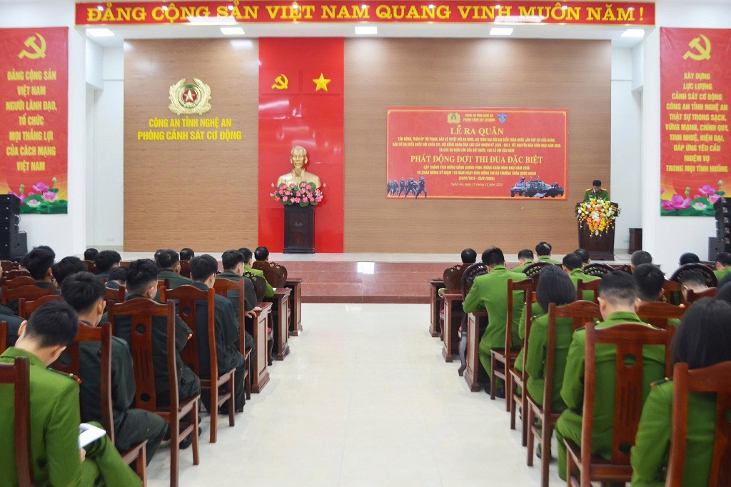 Phòng Cảnh sát cơ động Công an Nghệ An ra quân mở đợt cao điểm tấn công, trấn áp tội phạm