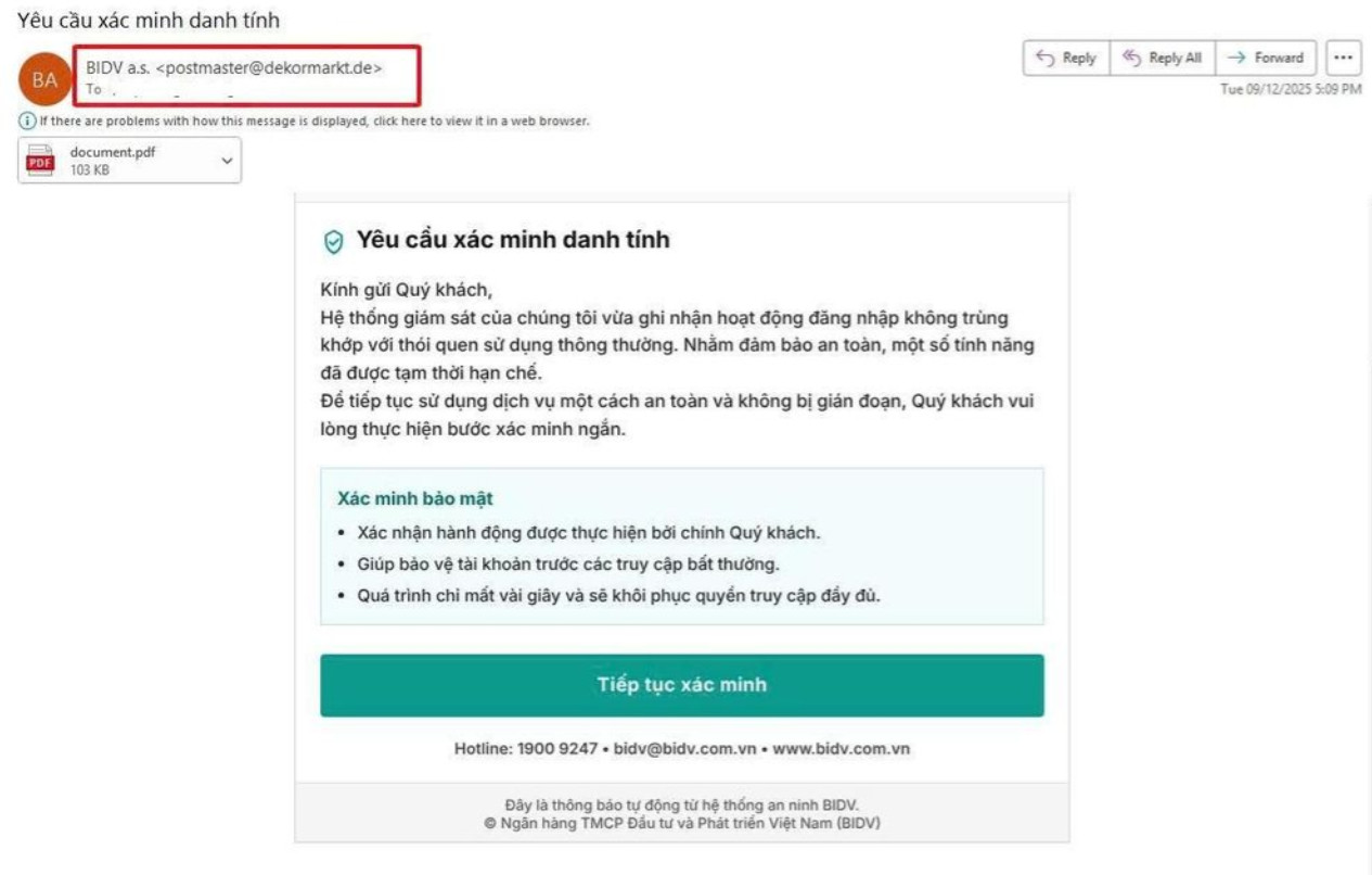 Ngân hàng cảnh báo lừa đảo qua email 